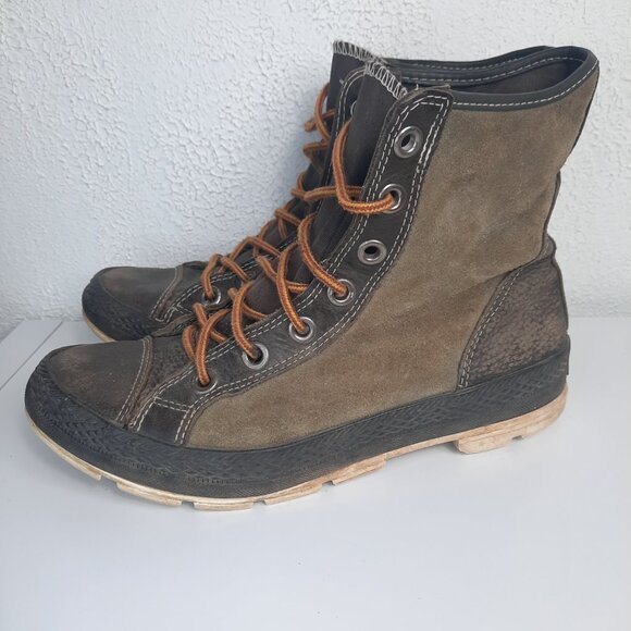 Vintage Converse Leather All Star Sneaker Boot Chuck Taylor Hi-Top 8.5 Mens W 10 - Picture 6 of 7